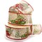 2 1/2" Wired Ribbon Christmas Red/Green Trucks on Burlap - 10 Yards
